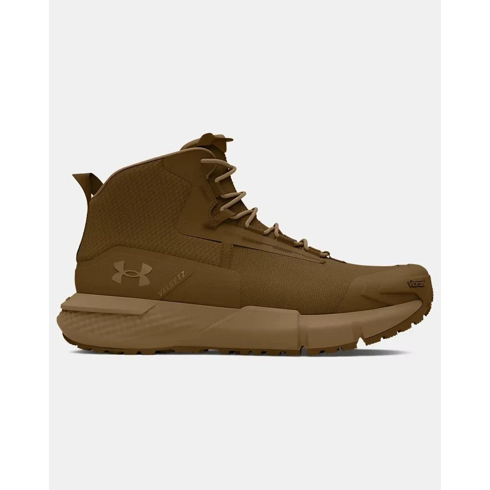 Under Armour Boots Mens 9 Tan UA Charged Valsetz Mid Tactical Vibram 3027362-200